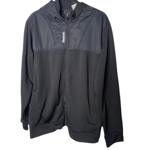 Reebok Jacket Black Hood Insulated Fleece size L Y - Picture 10 of 14